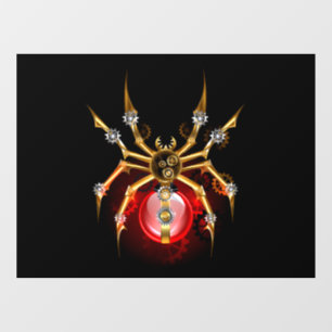 Steampunk spin op zwart raamsticker