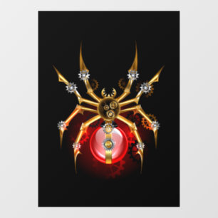 Steampunk spin op zwart raamsticker