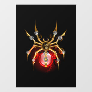 Steampunk spin op zwart raamsticker