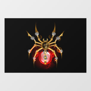 Steampunk spin op zwart raamsticker