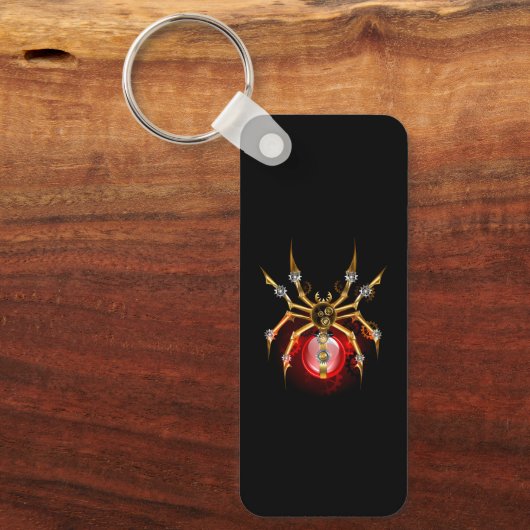 Steampunk spin op zwart sleutelhanger (Voorkant)