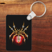 Steampunk spin op zwart sleutelhanger (Achterkant)