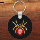 Steampunk spin op zwart sleutelhanger (Voorkant)