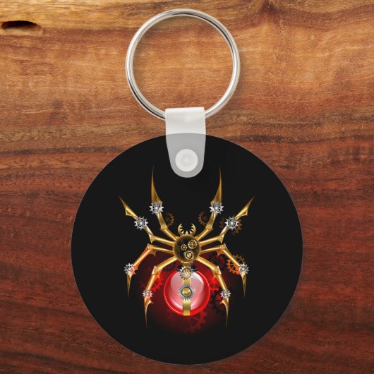 Steampunk spin op zwart sleutelhanger (Achterkant)