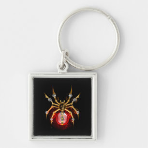 Steampunk spin op zwart sleutelhanger
