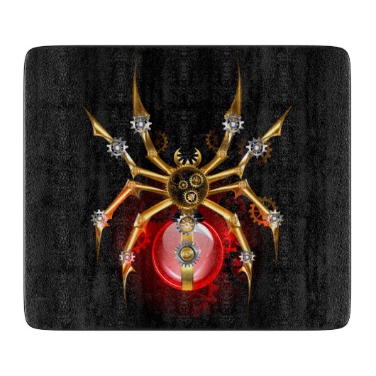 Steampunk spin op zwart snijplank (Voorkant)