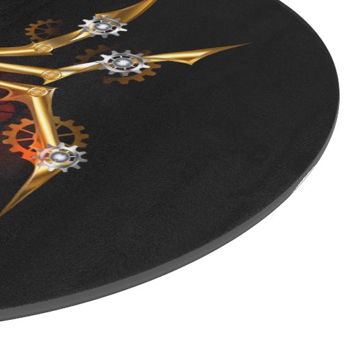 Steampunk spin op zwart snijplank (Hoek)