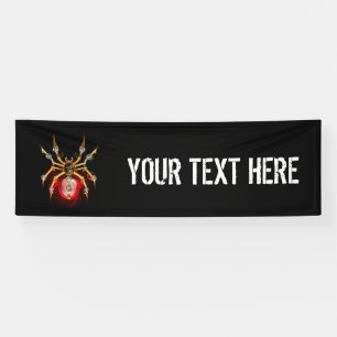 Steampunk spin op zwart spandoek