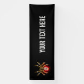 Steampunk spin op zwart spandoek (Verticaal)