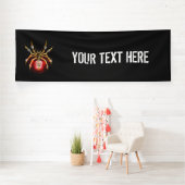 Steampunk spin op zwart spandoek (Insitu)