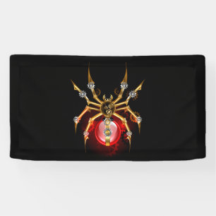 Steampunk spin op zwart spandoek