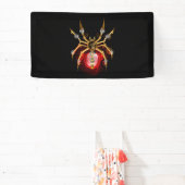 Steampunk spin op zwart spandoek (Insitu)