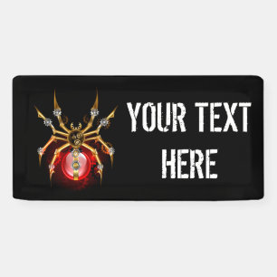 Steampunk spin op zwart spandoek