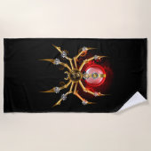 Steampunk spin op zwart strandlaken (Voorkant)