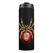 Steampunk spin op zwart thermosbeker (Voorkant)