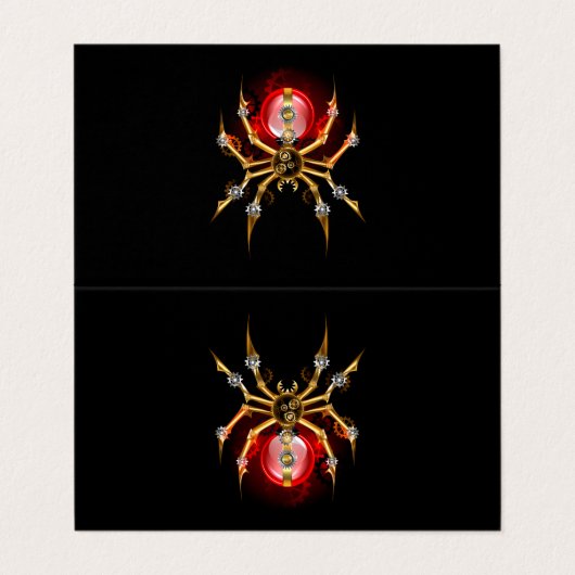 Steampunk spin op zwart visitekaartjes (Buitenkant ongevouwen)