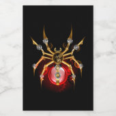 Steampunk spin op zwart voedselcontainer etiket (Enkel label)