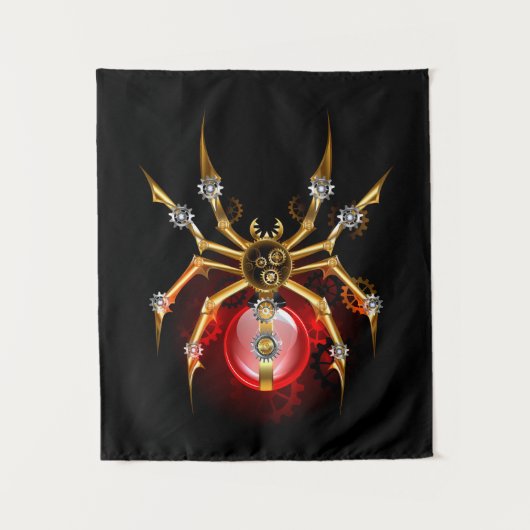 Steampunk spin op zwart wandkleed (Voorkant)