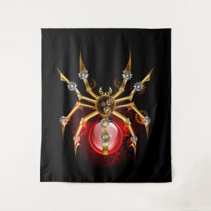 Steampunk spin op zwart wandkleed