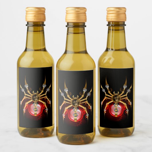 Steampunk spin op zwart wijn etiket (Flessen)