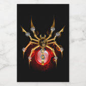 Steampunk spin op zwart wijn etiket (Enkel label)