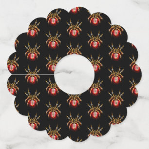 Steampunk spin op zwart wijnglaslabel