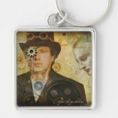 Steampunk Square Sleutelhanger (Voorkant)