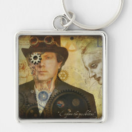 Steampunk Square Sleutelhanger