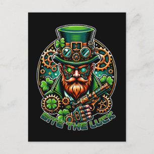 Steampunk St. Patrick's Day Leprechaun Briefkaart