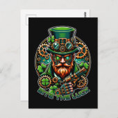 Steampunk St. Patrick's Day Leprechaun Briefkaart (Voorkant / Achterkant)