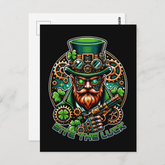 Steampunk St. Patrick's Day Leprechaun Briefkaart (Voorkant / Achterkant)