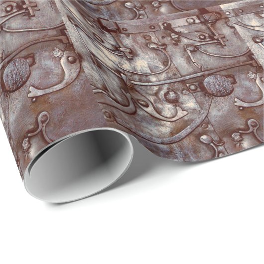 Steampunk stalen deurpatroon, metaal, klinknagels, cadeaupapier (Rol Hoek)