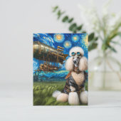 Steampunk standaard poedel briefkaart (Staand voorkant)