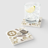 Steampunk Stenen Onderzetter (Zijkant)