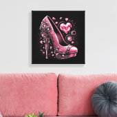 Steampunk Stijl Roze Stiletto's Canvas Afdruk (Insitu (Woonkamer))