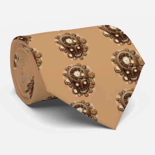 Steampunk  stijl schedel stropdas (Opgerold)