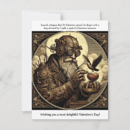 Steampunk stijl St. Valentijn legende Notitiekaartje