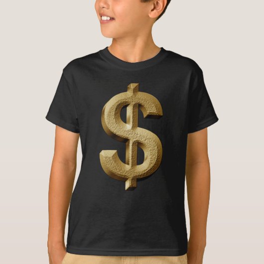 Steampunk Stone Carved Dollar Sign T-shirt (Voorkant)