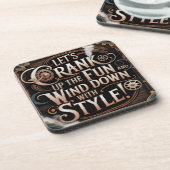 Steampunk Style "Crank Up Fun" Dessous de verre (Côté gauche)