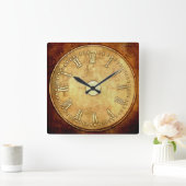 Steampunk Style Rust Edged Vierkante Klok (Huis)