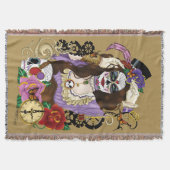 Steampunk Sugar Skull Deken (Voorkant)