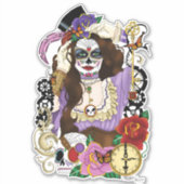 Steampunk Sugar Skull Sticker (Voorkant)