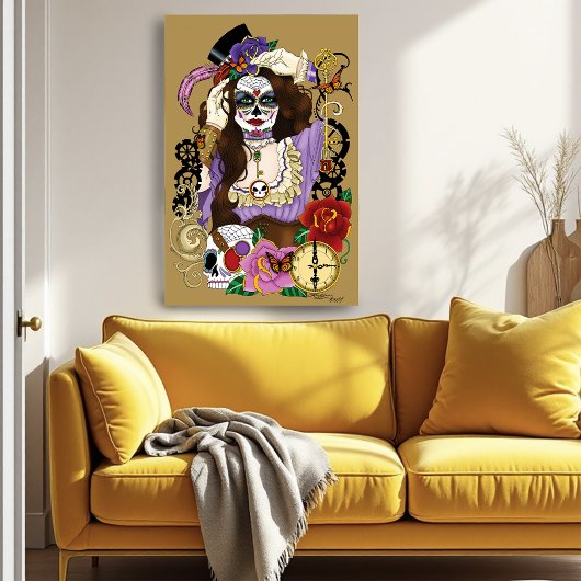 Steampunk Suiker Schedel Poster