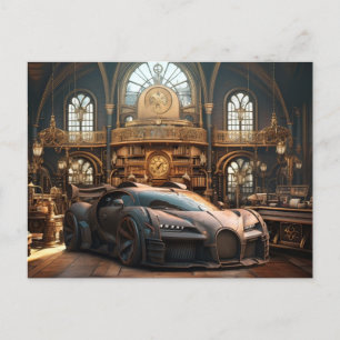 Steampunk Super Car Speedster Briefkaarten