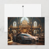 Steampunk Super Car Speedster Briefkaarten (Voorkant / Achterkant)