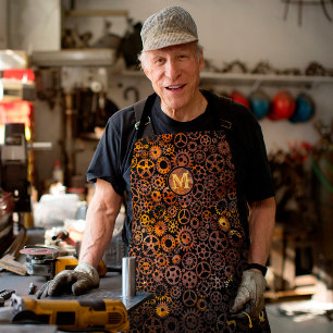 Steampunk Super Colorful Rusty Gears Monogram Schort