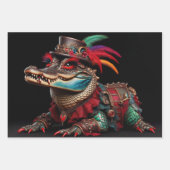 Steampunk Swamp Alligators Decoupage Inpakpapier Vel (Voorkant 3)
