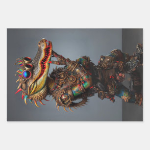 Steampunk Swamp Alligators Decoupage Inpakpapier Vel