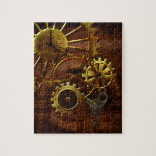 Steampunk tandwielen en pijpen legpuzzel