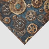 Steampunk tandwielpatroon tissuepapier (Detail)